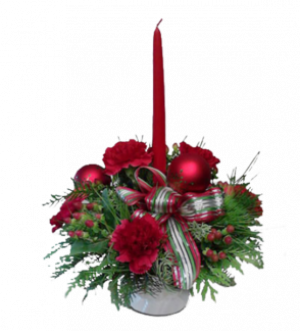 Single Candle Holiday Centerpiece